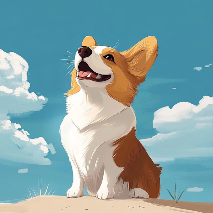 create a custom disney pet portrait illustration