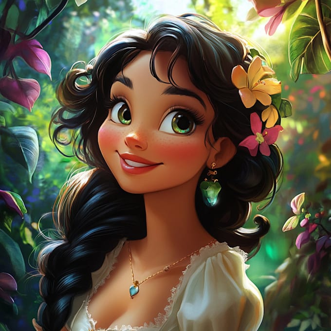 make a portrait into a disney style cartoon illustration