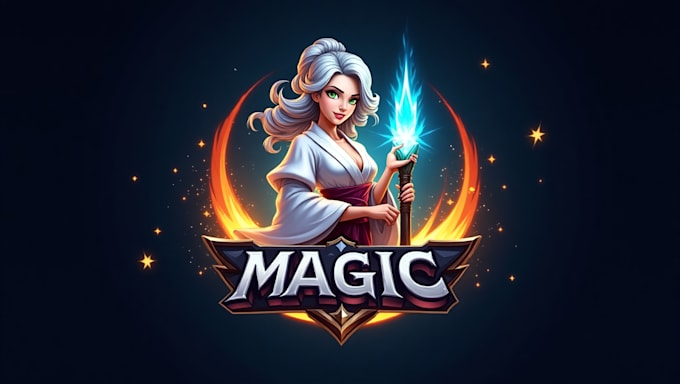 create amazing lady mage logo with free source file