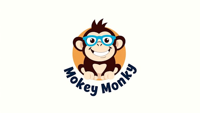 do monkey with glasses mascot logo design