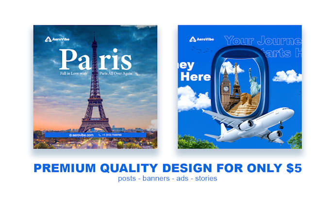 design travel social media posts and ads