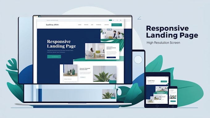 design a responsive landing page with HTML CSS  javascript