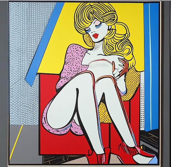 draw a retro pop art roy lichtenstein style