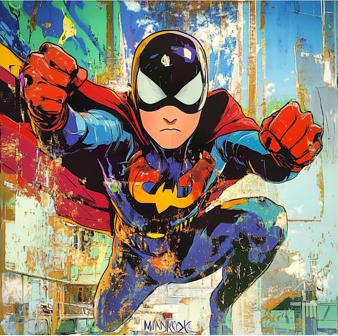 design an amazing superhero pop art
