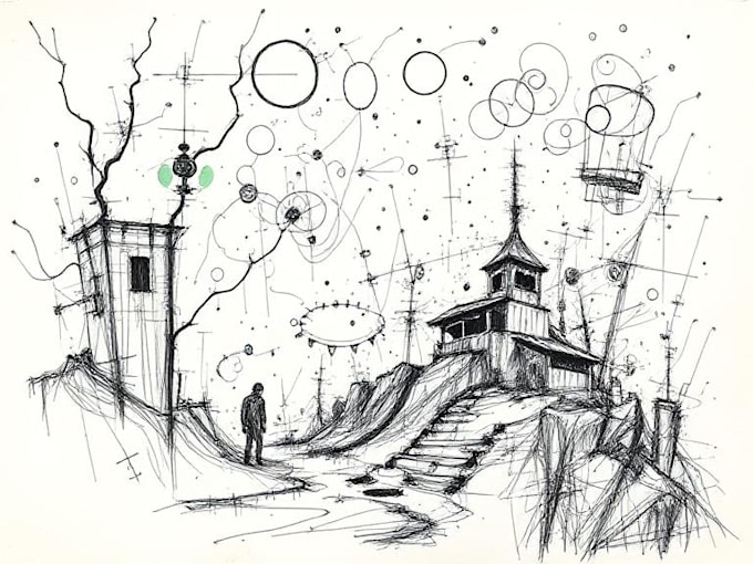 create a scribble sketch for authors, album covers and more