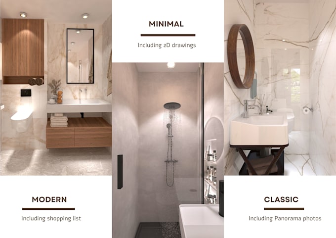 do bathroom design,restroom,washroom,toilet 3d rendering with shopping list