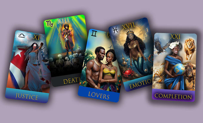 design tarot cards, oracle cards, and card illustrations