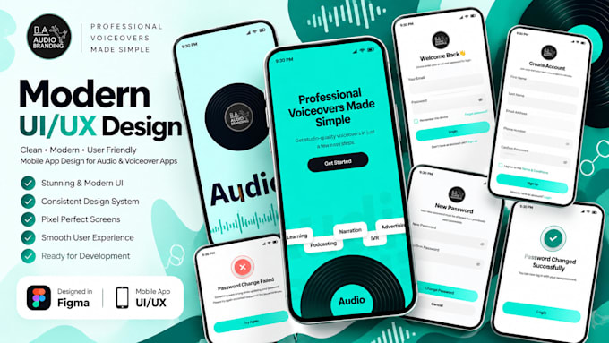 design developer ready mobile app and website UI UX in figma