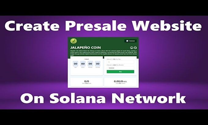 create solana staking website, presale website, solana token with smart contract