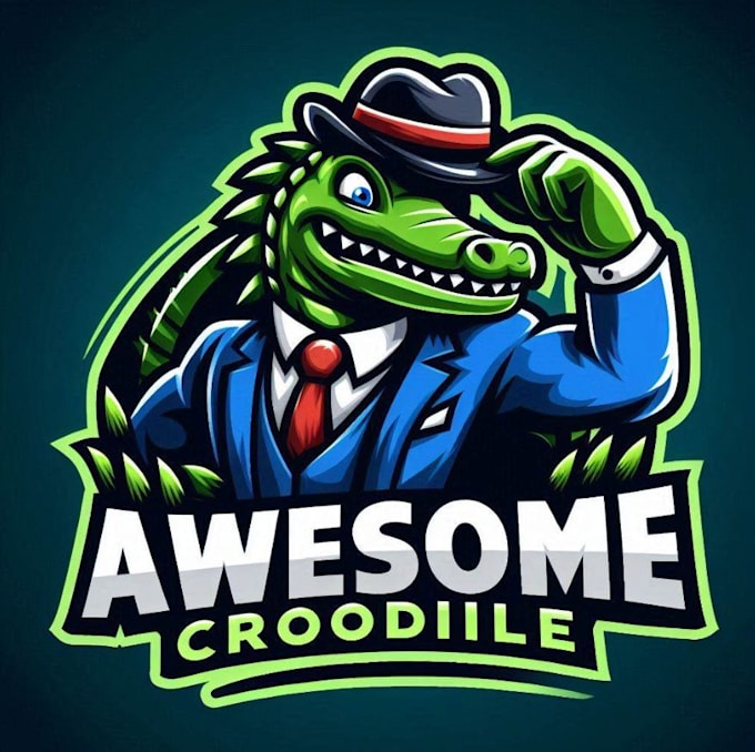 make amazing awesome crocodile mascot logo
