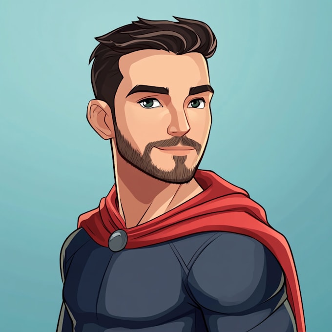 create a cartoon as a superhero based on a photo
