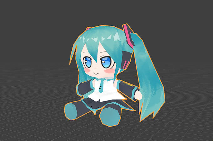 making your character in a 3d low poly model