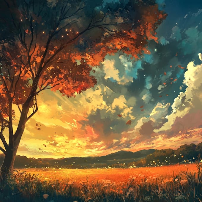 draw cute cartoon illustrations, art, anime, background art