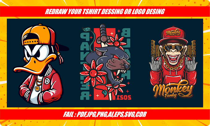 do creative or redraw your tshirt design, logo, product fast