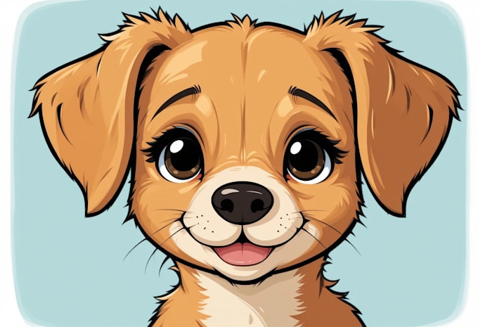 draw pet portrait into cartoon vector
