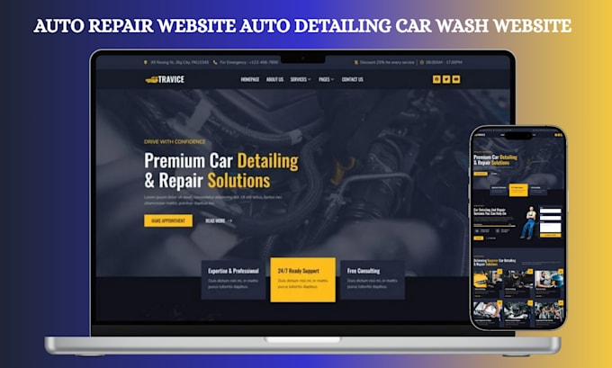 build auto repair website car detailing website auto workshop car wash website
