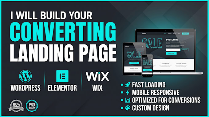 design a modern elementor or wix landing page