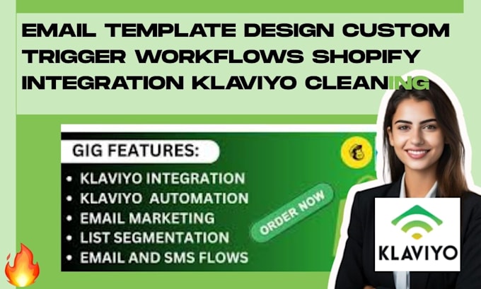 email template design custom trigger flows shopify integration klaviyo cleaning