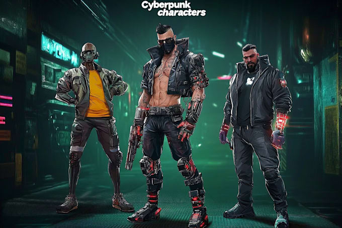 Design cyberpunk and fantasy character splash art by Mariethoeman | Fiverr