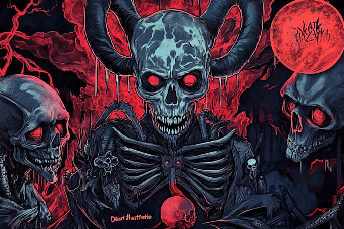 custom illustration dark art and psychedelic