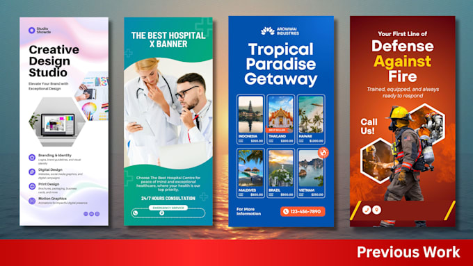do roll up banner, retractable, x stand banner design for printing