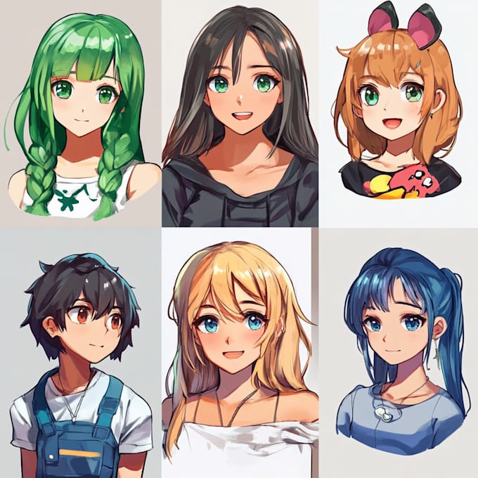 design anime character art illustration for reference sheet