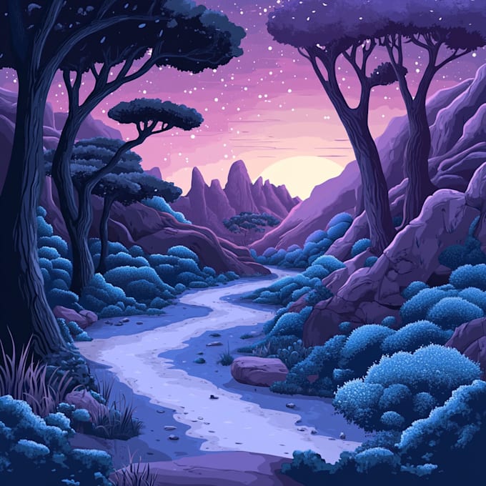 create stunning fantasy landscape, background illustration