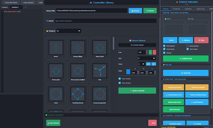 create a python script for maya
