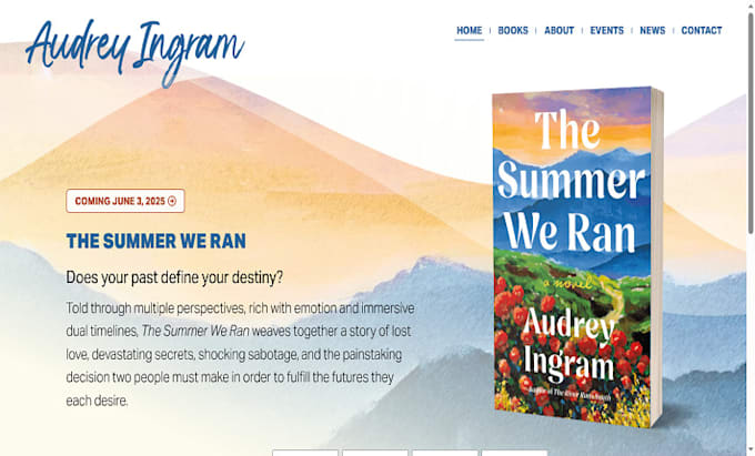 do author website, book launch website, ebook website, book author landing page