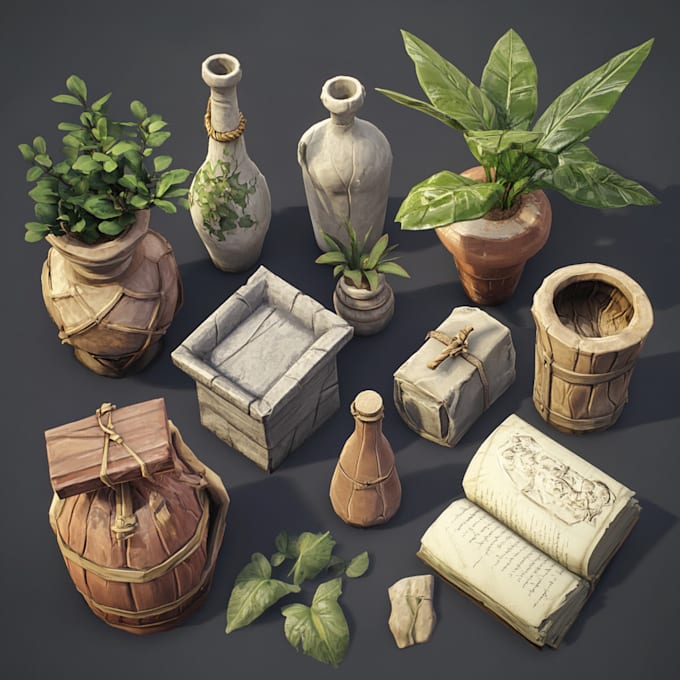 create 2d props, icons, objects and items for your game