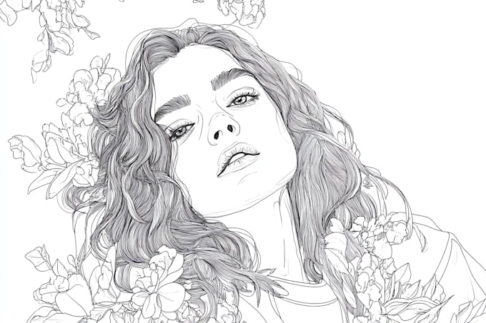 Draw any custom black and white hand drawn line art by Daneaenerg | Fiverr