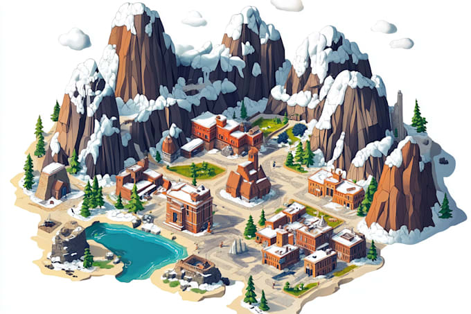 create 2d isometric illustration or map