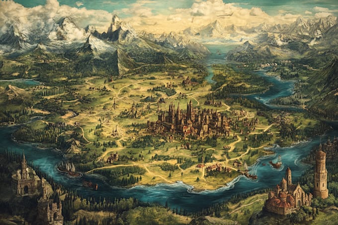 Do fantasy dnd map campaign map cartography by Quettadavis | Fiverr
