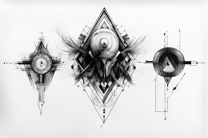 create unique custom geometric tattoo design