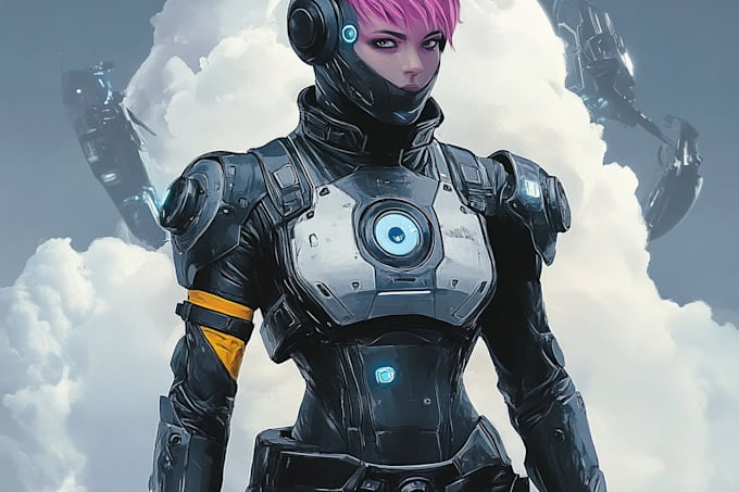design a game character art or sci fi character illustration