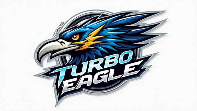 make eye catching turbo eagle mascot logo design in my style