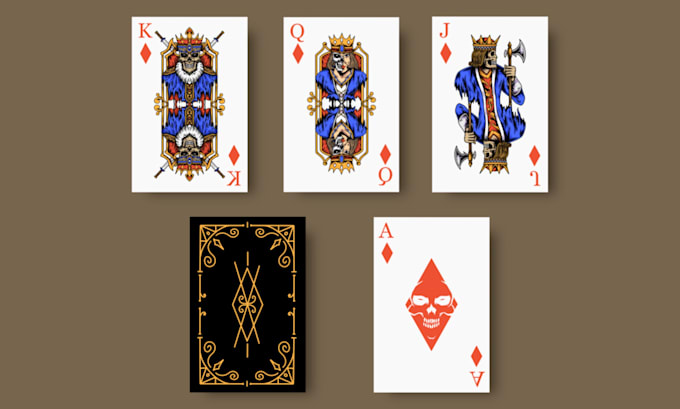 draw playing cards, poker cards or cards games and boards