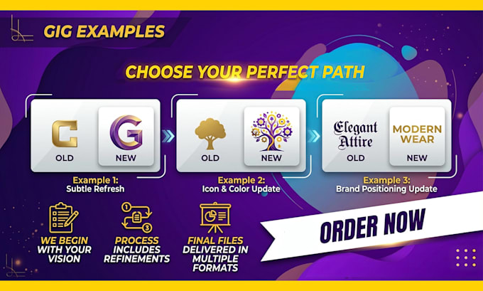 fix, revamp, modify, alter, edit, redesign your current logo