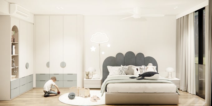 3d interior design of condo or hdb