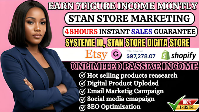 setup stan store,stan store marketing,stan store design, systeme io sales funnel