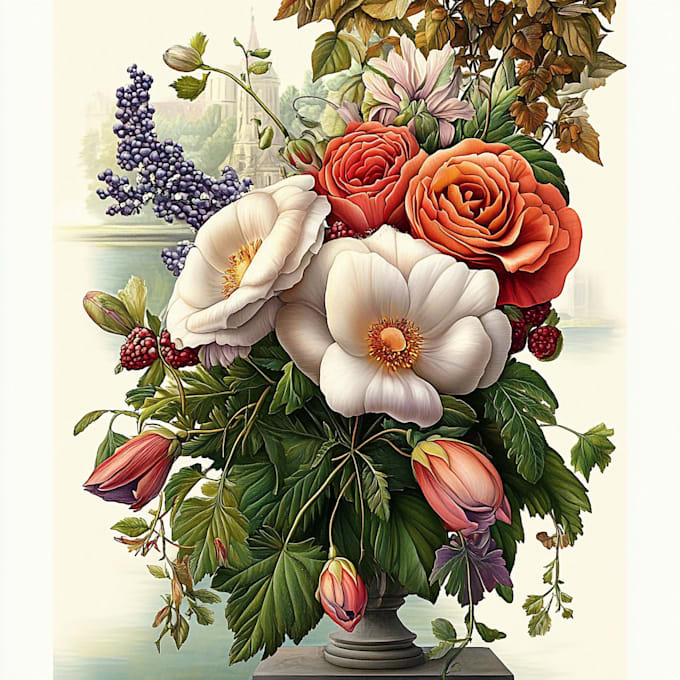 create a realistic botanical illustration and drawing