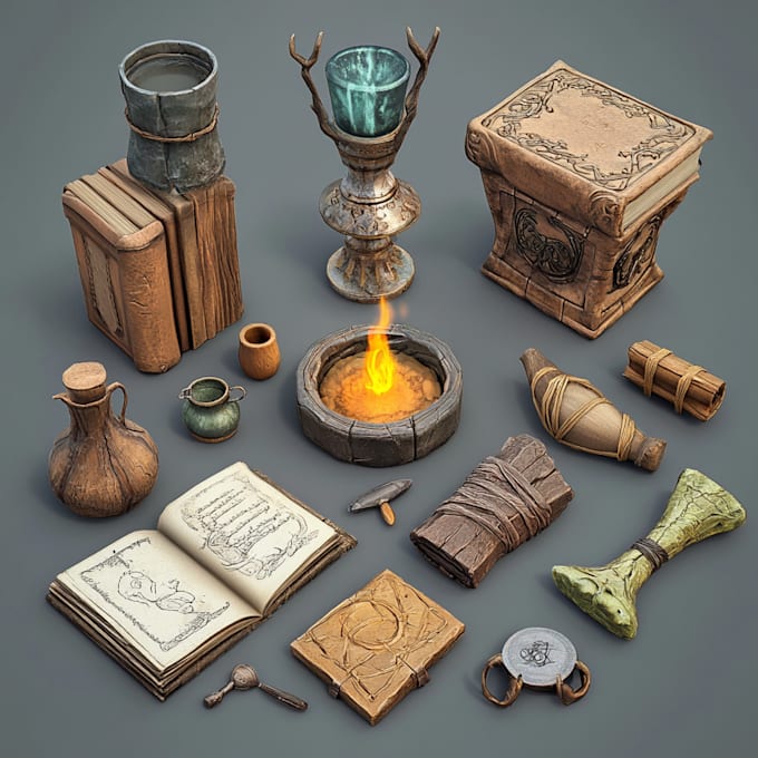 create lowpoly prop and object in 3d models