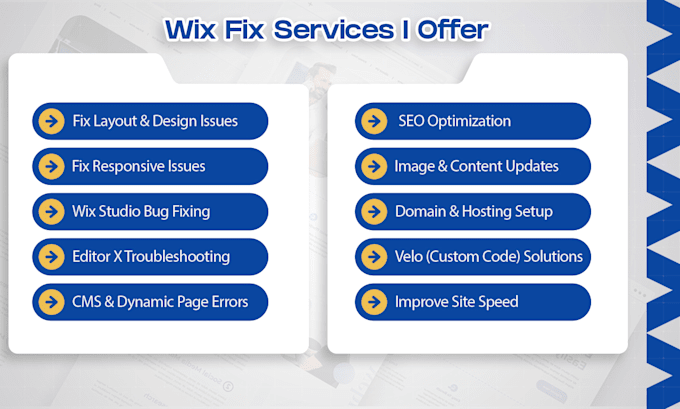 fix wix website, edit wix website seo, responsive, cms and wix studio website