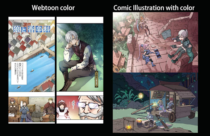 draw anime illustrations and professional coloring