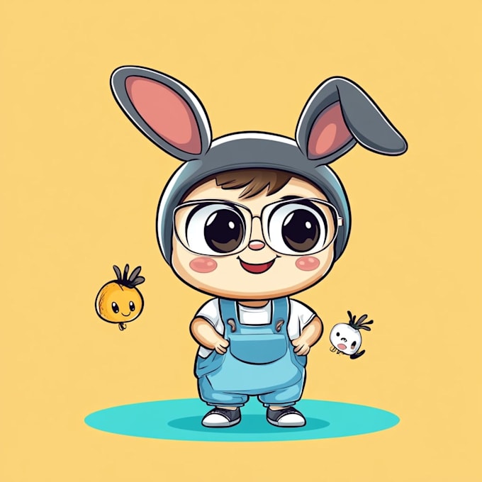 draw cute cartoon character, mascot, stickers