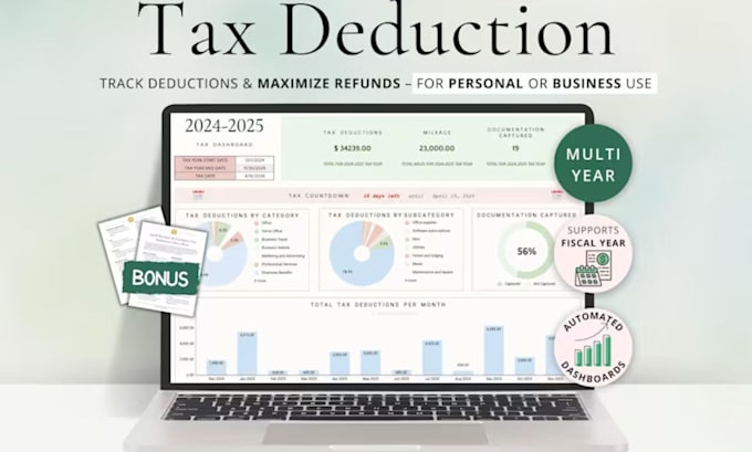 automated invoice tax deduction expense budget tracker automated spreadsheet