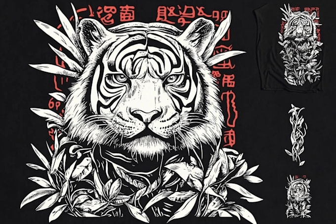 create animal linocut tshirt design for brands