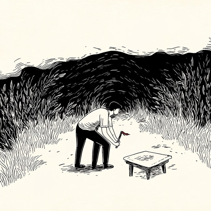 draw simple black and white illustration