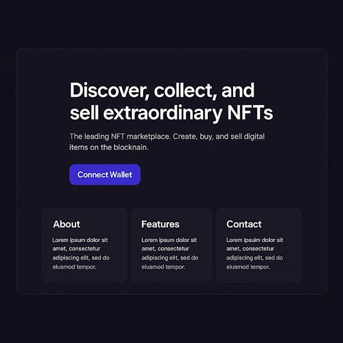 build nft landing page, website, token presale dapp, defi, staking, marketplace