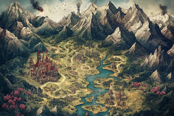 Tasktracker Fantasy Map Do maps for your fantasy game, book and projects by Elaena_ellison | Fiverr